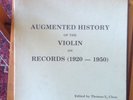 AUGMENTED HISTORY OF THE VIOLIN 1920-1950 - THOMAS L. CLEAR 3 LP box set