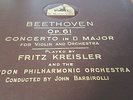 BEETHOVEN CONCERTO IN D MAJOR FRITZ KREISLER & LONDON PHILHARMONIC DB2927-2932