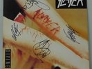 Slayer autographed 12 inch cardboard slick ONLY of Divine Intervention