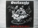 ONSLAUGHT - Power from hell 1985 1pr £3.99 AUTOGRAPHED Venom ARBITRATER Hellbast
