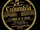 MARIE DUBAS -CHANSON- Le fanion de la legion / Mon Légionnaire    78rpm  G2229