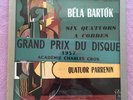 PARRENIN QUARTET Bartok Complete Quartets ORIG Vega recs FRANCE-1957 3-LPs EX+