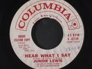 JUNIOR LEWIS: Hear What I Say 45 (dj, lbl peeling, wol) Soul