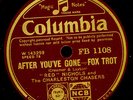 RED NICHOLS & CHARLESTON CHASERS After you've gone / Davenport Blues 78rpm X3287