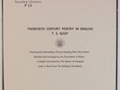 T.S. ELIOT: Twentieth Century Poetry, Library of Congress Vinyl LP Red Colored