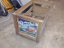 VINTAGE PEACHES RECORDS AND TAPES WOODEN CRATE RECORD STORAGE 25X13.75X13.75