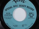 Northern Soul 45 NICK ASHFORD When I Feel The Need VERVE promo HEAR