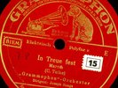 GRAMMOPHON-ORCHESTER -MARSCH- In Treue fest / Unsere Garde  Schellackplatte S703