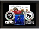 FOO FIGHTERS DAVE GROHL - A3 SIGNED FRAMED SILVER VINYL PICTURE CD DISPLAY DISC