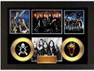 IRON MAIDEN  - A3 SIGNED FRAMED GOLD  VINYL DISC CD DISPLAY PICTURE
