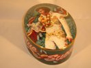 ELVIS PRESLEY oval ceramic music box by K Milzanik 