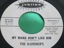 VG++ Scarce Girl Group 45 : The Raindrops   My Mama Don't like Him   Jubilee D J