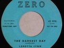country 45 LORETTA LYNN The Darkest Day ZERO NM HEAR promo nice