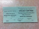 Rare Original 1977 Chelsea CORTINAS Concert Gig TICKET Sex Pistols Punk Clash
