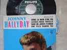 johnny hallyday rare ep glace label vert fonce+languette au recto etat excelllen