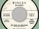 PARAGONS Let's Start All Over Again / Stick with Me Baby 45rpm Winley '57 WLP