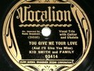 Kid Smith and Family Vocalion 03414 78 RPM record folk country period sleeve