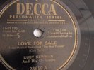 Ruby Newman - 78rpm single 10-inch – Decca #23619 Love For Sale