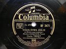 CHARLES TRENET Columbia 2471 FRENCH 78 VOUS ETES JOLIE / BOUM ...