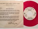 JOHNNY MATHIS GINA WHITE LABEL PROMO ON RED VINYL WITH PROMO SLEEVE ON COLUMBIA