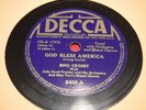 Bing Crosby Decca 2400 God Bless America Star Spangled Banner 78 RPM 1939 VG