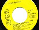 Elvis Presley 45 PROMO YELLOW LABEL 47-9747 Clean Up Your Own Back Yard FLETCHER