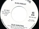 Elvis Presley 45 WHITE LABEL PROMO 447-0647 Blue Christmas SANTA CLAUS IS BACK