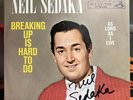 Neil Sedaka Breaking Up is Hard to Do 45 with Autographed Picture Sleeve HEAR