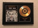 Lady Gaga 'Born this Way' limited edition, signed gold disc picture memorabilia