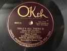 LOUIS FORBSTEIN'S SYNCOPATORS THAT'S ALL THERE IS DOWN AND OUT BLUES KC JAZZ VG+