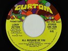 70s Soul Funk 45 - Leroy Hutson - All Because Of You - Curtom - VG++ mp3 promo