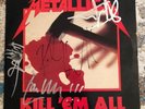 METALLICA   KILL ‘EM ALL   MEGAFORCE   HAND SIGNED ORIG. BAND  Cliff Burton Rare