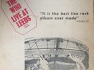 1970 rock LP -THE WHO- LIVE AT LEEDS - rare israeli pressing- white cover EX