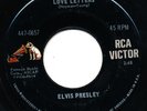 Elvis Presley 45 BLACK LABEL Dog On Side 447-0657 LOVE LETTERS Come What May (  