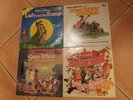 4 Vintage Walt Disney Vinyl LP Records Snow White lady and the tramp...