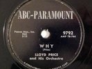 r&b 78 RPM LLOYD PRICE Why, Just Because ABC PARAMOUNT V+