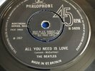The Beatles   All You Need Is Love   1st Press 1967 UK Mono Vinyl Single (1P/1H)