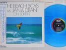BEACH BOYS VS. JAN & DEAN ON SURFIN' CAPITOL ECS-81651 Japan OBI CLEAR BLUE LP