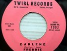 FREDDIE & the PARLIAMENTS white doowop strong vg+ 45 DARLENE b/w THAT GIRL PC118