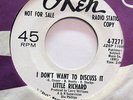 LITTLE RICHARD-HURRY SUNDOWN/I DON'T WANT TO DISCUSS IT ON OKEH NORTHERN 45-M-,