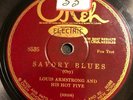 HOT JAZZ Louis Armstrong HOT 5 Okeh 8535 Hotter than That/Savoy Blues V+