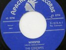 THE CONCEPTS Whisper bw Jungle 45 RARE DOO-WOP APACHE 1515