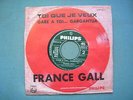 SP JUKE BOX - POCHETTE CIBLE - FRANCE GALL - TOI QUE JE VEUX