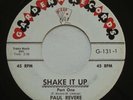 Garage PAUL REVERE AND THE RAIDERS Shake It Up Pt 1 & 2 GARDENA 131 VG+ 45 HEAR
