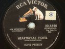 78 RPM RECORD ELVIS PRESLEY FIRST RCA RECORD HEARTBREAK HOTEL & I WAS THE ONE E+