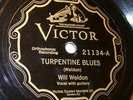 Will Weldon (Casey Bill) Victor 21134 Turpentine Blues (Atlanta 1927) great (E+)