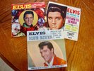 3 ELVIS PRESLEY 45'S RARE BLUE RIVER PIC SLEEVE EXCELLENT  BLUE CHRISTMAS RETURN