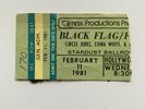 1981 Black Flag Fear Ticket Stub Stardust Hollywood Circle Jerks Flyer Punk