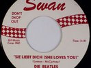 DIE BEATLES: Sie Liebt Dich (She Loves You) SWAN Orig Virtue 7” 45 NM MP3