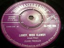 ELVIS PRESLEY PURPLE SILVER HMV 'LAWDY, MISS CLAWDY' 7